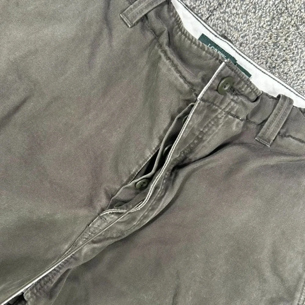 J. Crew Straight Leg Twill Cargo Pant Men 34x34 Military Green Canvas Button Fly
